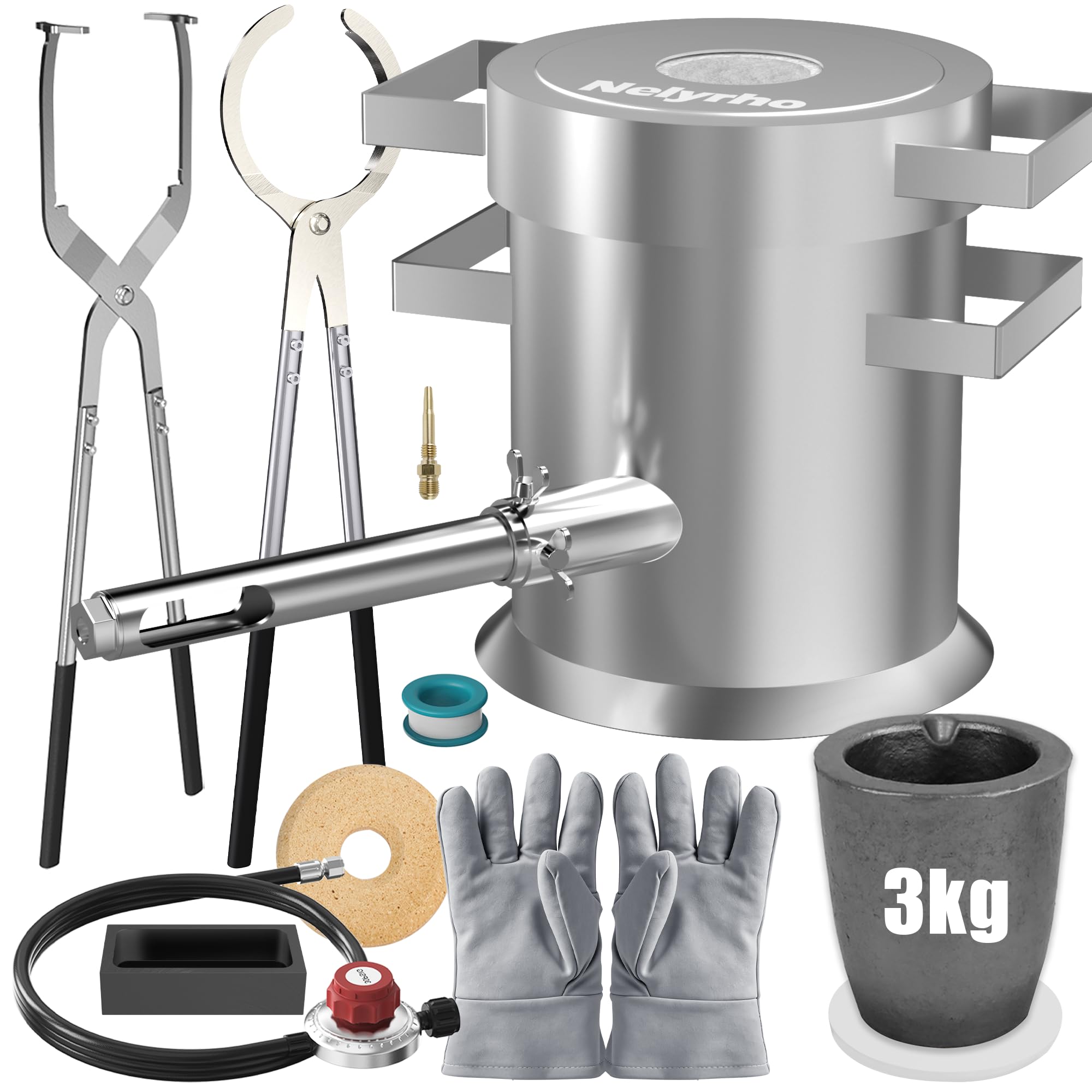 Amazon.com: Nelyrho Complete 3KG Propane Melting Furnace Kit for